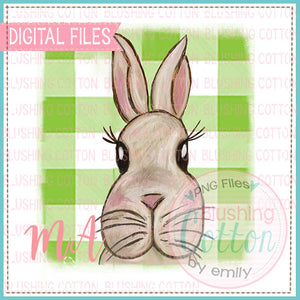 Bunny Gingham Background PNG Watercolor Design  BCMA