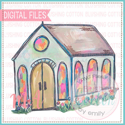 Colorful Church PNG Watercolor Design    BCMA