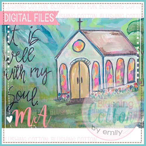 Colorful Church It Is Well PNG Watercolor Design    BCMA