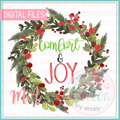 Comfort And Joy With Wreath Design   BCMA