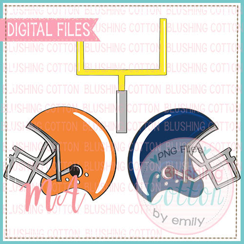 House Divided Orange and Blue Helmets Watercolor PNG Design   BCMA