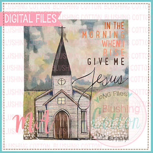 In The Morning With Church Watercolor PNG Design   BCMA