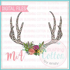 LEOPARD PRINT ANTLERS WITH FLOWERS DESIGN  BCMA