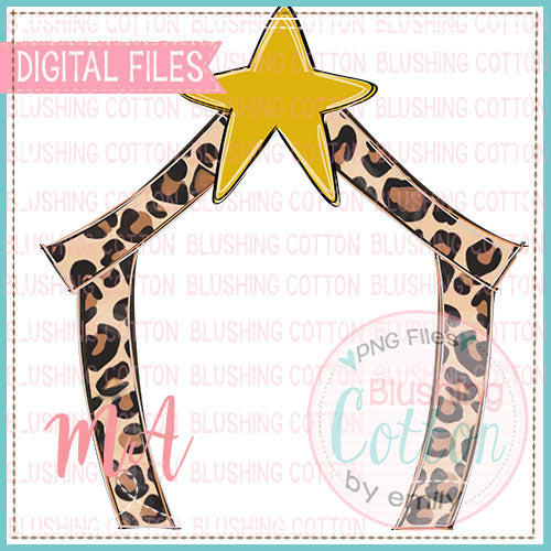 Leopard Manger with Star Watercolor PNG Design    BCMA