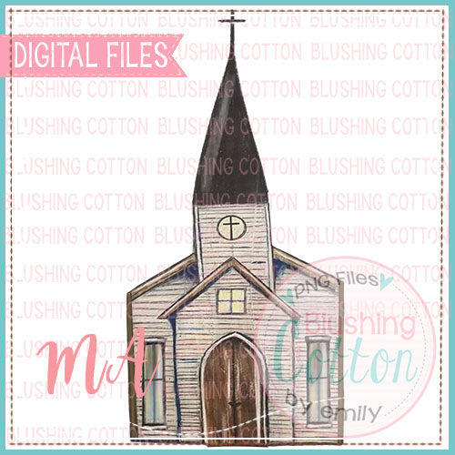 Old Church Watercolor PNG Design   BCMA