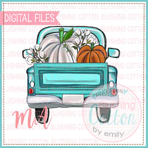 Old Truck With Pumpkins and Cotton Design   BCMA