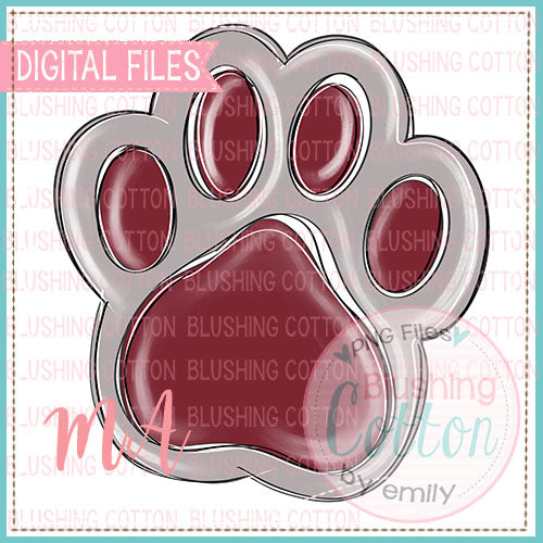 Paw Print Maroon Design   BCMA