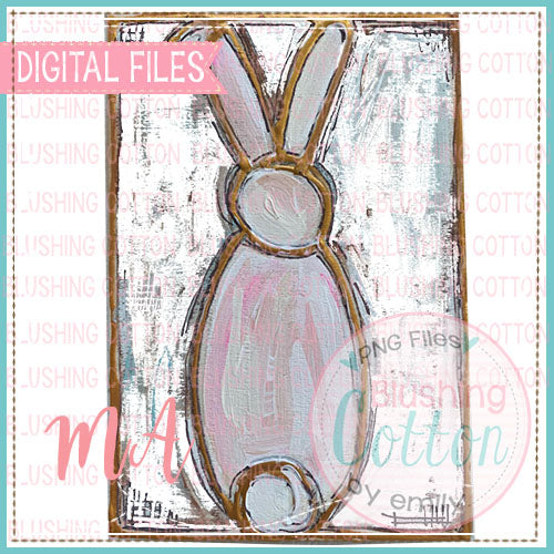 Rustic Bunny with White Background PNG Watercolor Design   BCMA