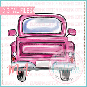 Pink Vintage Truck PNG Watercolor Design   BCMA