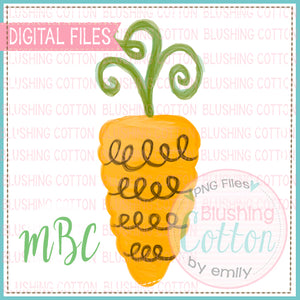 SWIRLY CURLY CARROT WATERCOLOR DESIGN BCMBC