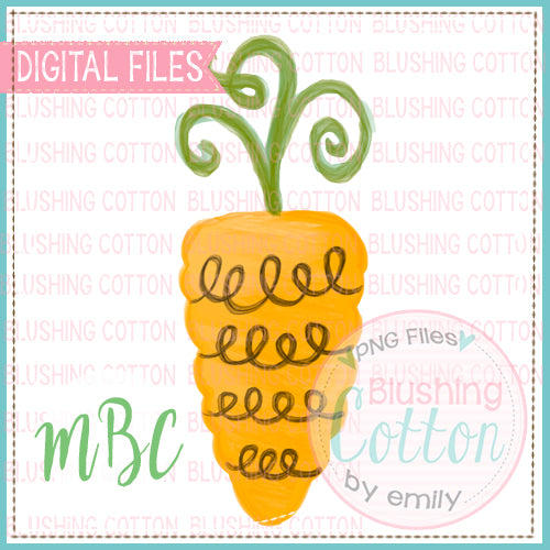 SWIRLY CURLY CARROT WATERCOLOR DESIGN BCMBC