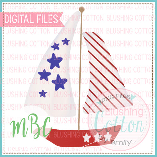 USA SAILBOAT WATERCOLOR DESIGN BCMBC