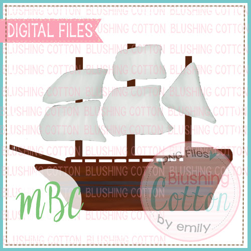 WOODEN SHIP WATERCOLOR DESIGN BCMBC