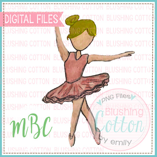 BALLERINA BLONDE HAIR WATERCOLOR DESIGN FOR PRINTING AND OTHER CRAFTS BCMBC