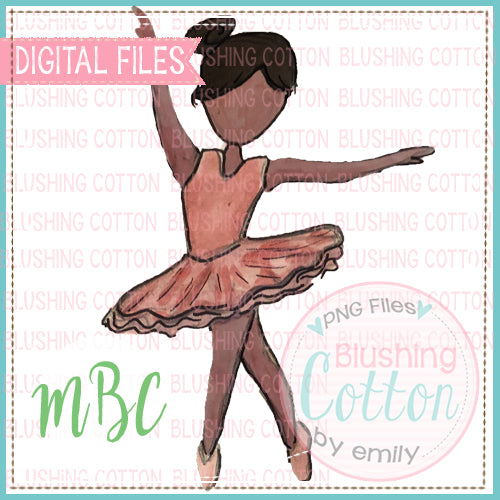 BALLERINA AFRICAN AMERICAN WATERCOLOR DESIGN BCMBC