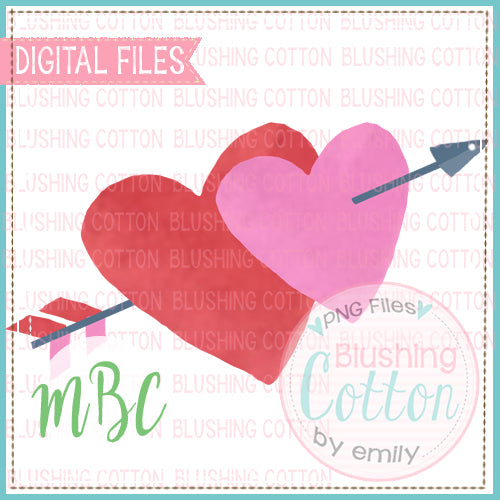 ARROW WITH HEARTS WATERCOLOR DESIGN BCMBC