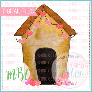DOG HOUSE VALENTINES DAY WATERCOLOR DESIGN BCMBC