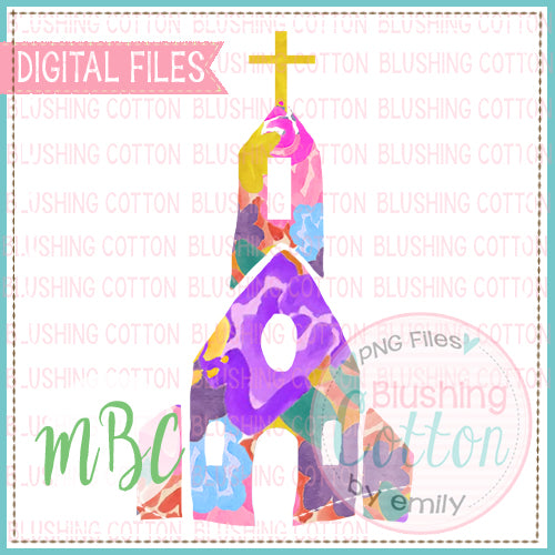 FLORAL CHURCH WATERCOLOR DESIGN BCMBC