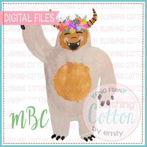 HAPPY FLOWER MONSTER WATERCOLOR DESIGN BCMBC