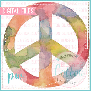 MULTI COLOR PEACE SIGN WITH STARTS PNG