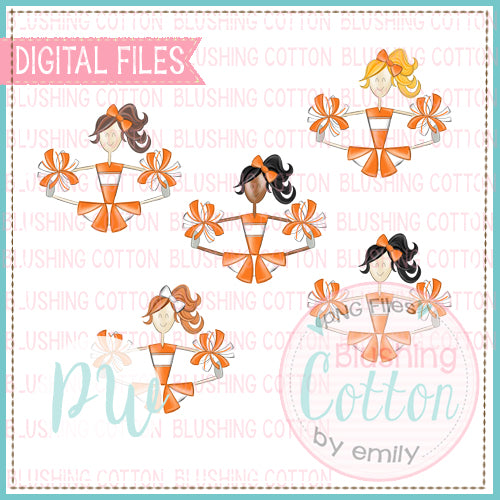 CHEERLEADER BUNDLE ORANGE AND WHITE   BCPW