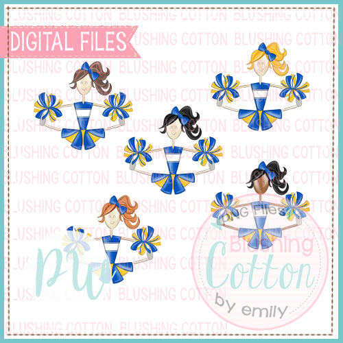 CHEERLEADER BUNDLE BLUE AND YELLOW   BCPW