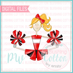 CHEERLEADER BLONDE HAIR RED AND BLACK   BCPW