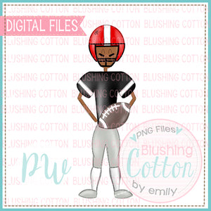 FOOTBALL PLAYER AFRICAN AMERICAN BLACK AND RED   BCPW