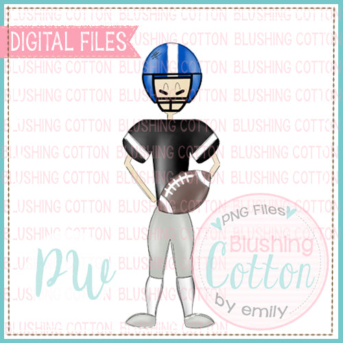 FOOTBALL PLAYER BLACK AND BLUE DESIGN   BCPW