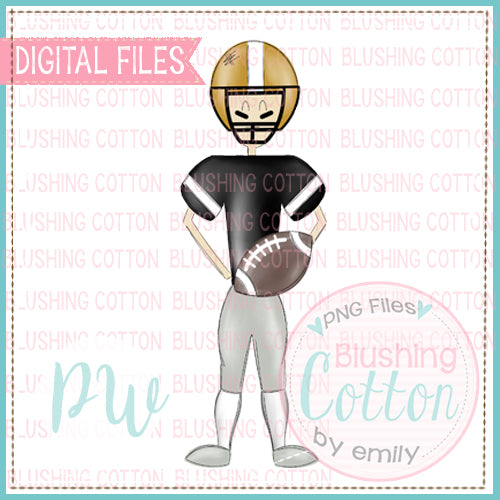FOOTBALL PLAYER BLACK AND GOLD DESIGN   BCPW