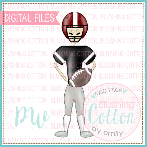 FOOTBALL PLAYER BLACK AND MAROON DESIGN   BCPW