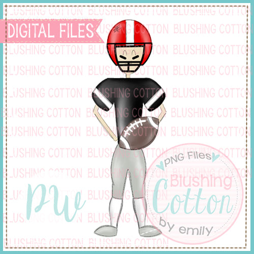 FOOTBALL PLAYER BLACK AND RED DESIGN   BCPW
