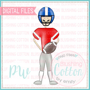 FOOTBALL PLAYER BLUE AND RED DESIGN   BCPW