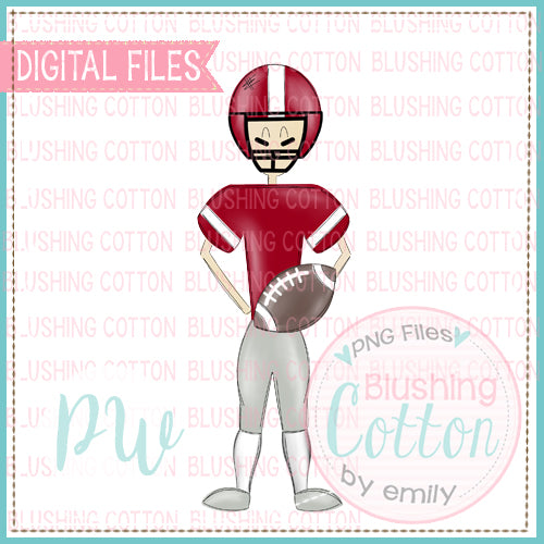 FOOTBALL PLAYER CRIMSON RED AND WHITE   BCPW