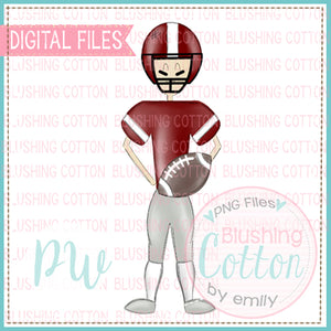 FOOTBALL PLAYER MAROON AND WHITE DESIGN   BCPW