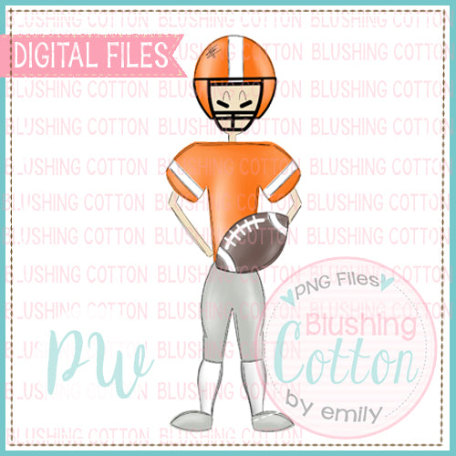 FOOTBALL PLAYER ORANGE AND WHITE DESIGN   BCPW