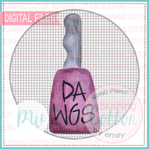 DAWG COWBELL IN GREY (GRAY) GINGHAM CIRCLE - BCPW WATERCOLOR PNG