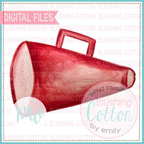 RED MEGAPHONE WATERCOLOR ART PNG