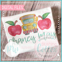 Load image into Gallery viewer, APPLE BUS TRIO WATERCOLOR PNG