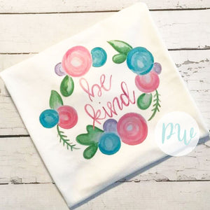 BE KIND FLORAL WREATH1 - BCPW WATERCOLOR PNG