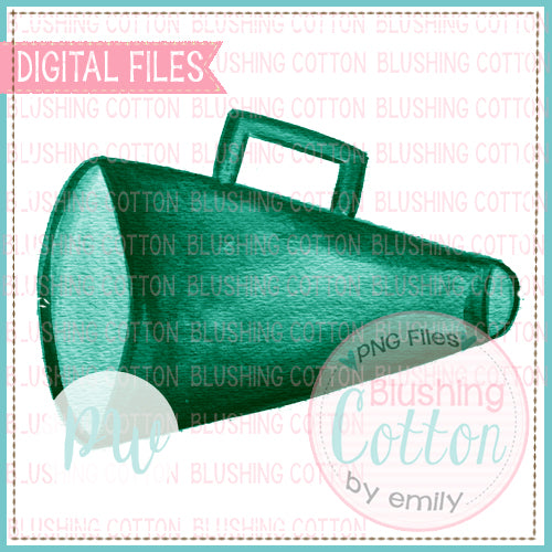 MEGAPHONE GREEN DESIGN WATERCOLOR PNG BCPW