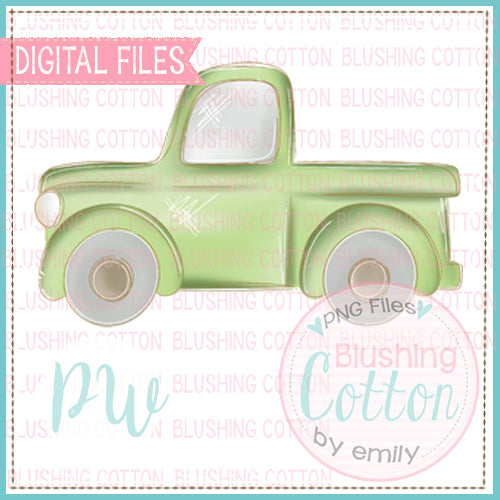 OLD GREEN TRUCK WATERCOLOR DESIGN BCPW