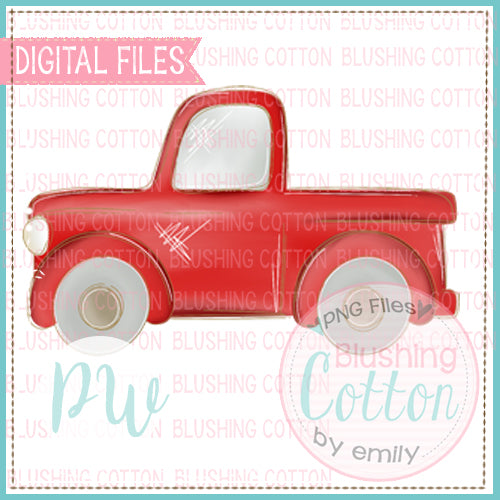 OLD RED TRUCK WATERCOLOR DESIGN BCPW
