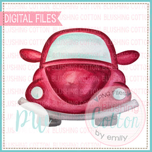 RED BUG FRONT VIEW DESIGN WATERCOLOR PNG FOR ART CRAFTS PRINTABLE ART HEAT TRANSFER