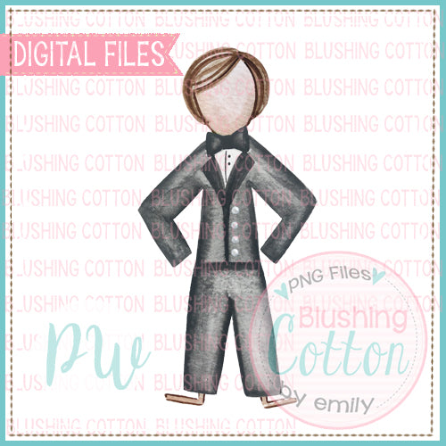 STICK FIGURE GROOM BRUNETTE HAIR BCPW