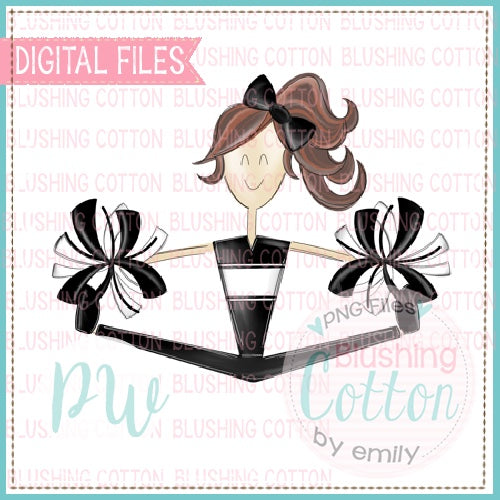 DANCER BRUNETTE HAIR BLACK AND WHITE DESIGN   BCPW