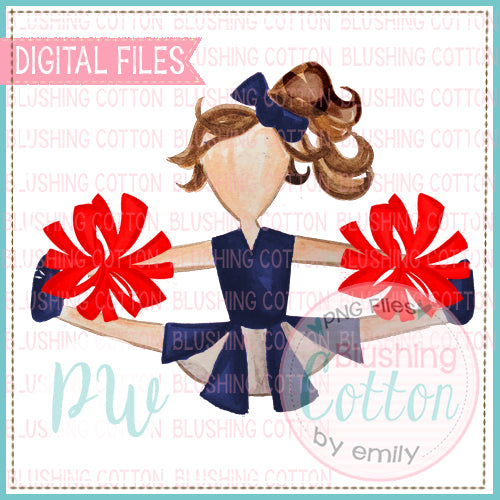 BRUNETTE CHEERLEADER NAVY AND RED BCPW