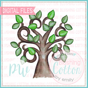 FAMILY TREE WATERCOLOR HAND PAINTED DESIGN FOR PRINTING AND OTHER CRAFTS BCPW