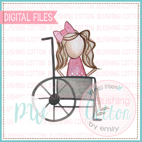 STICK FIGURE GIRL 2 IN WHEELCHAIR BROWN HAIR BCPW