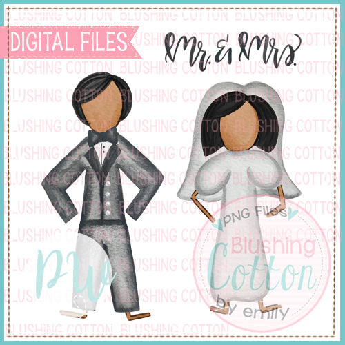 BRIDE AND GROOM AFRICAN AMERICAN BUNDLE WATERCOLOR DESIGN BCPW